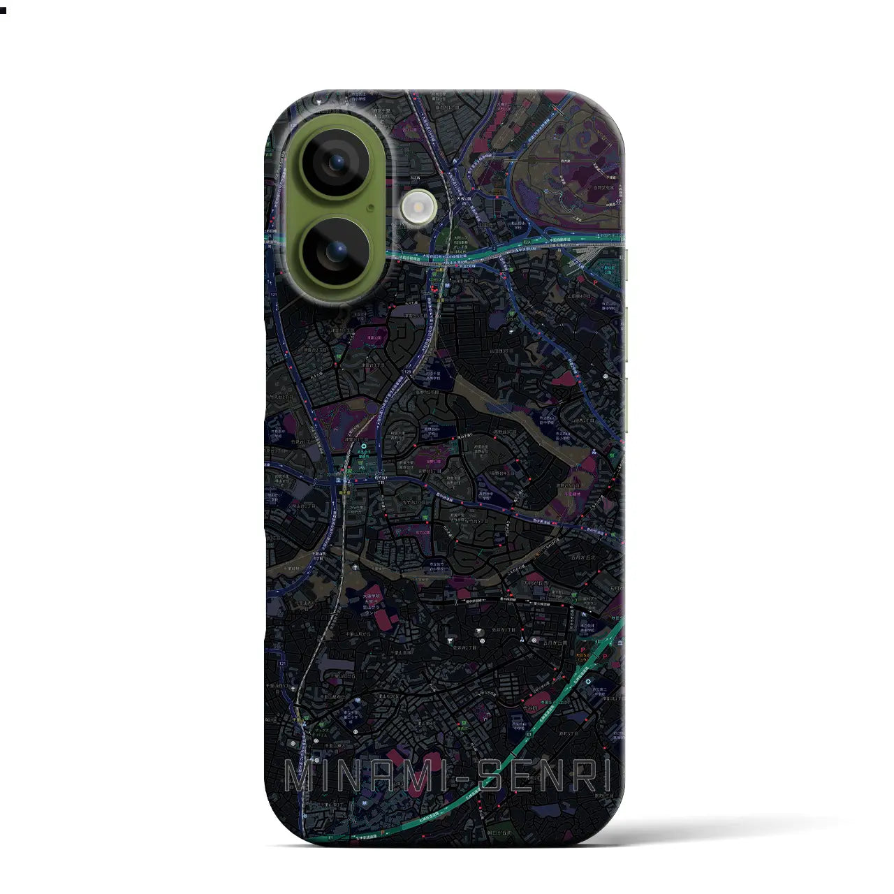 【南千里（大阪府）】地図柄iPhoneケース（バックカバータイプ）