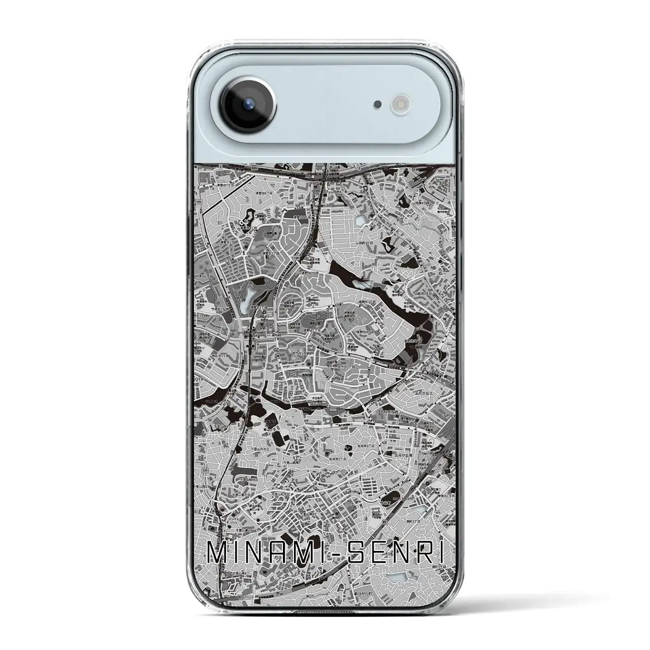 【南千里（大阪府）】地図柄iPhoneケース（クリアタイプ）