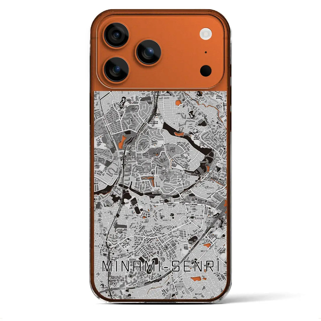 【南千里（大阪府）】地図柄iPhoneケース（クリアタイプ）モノトーン・iPhone 17 Pro Max 用
