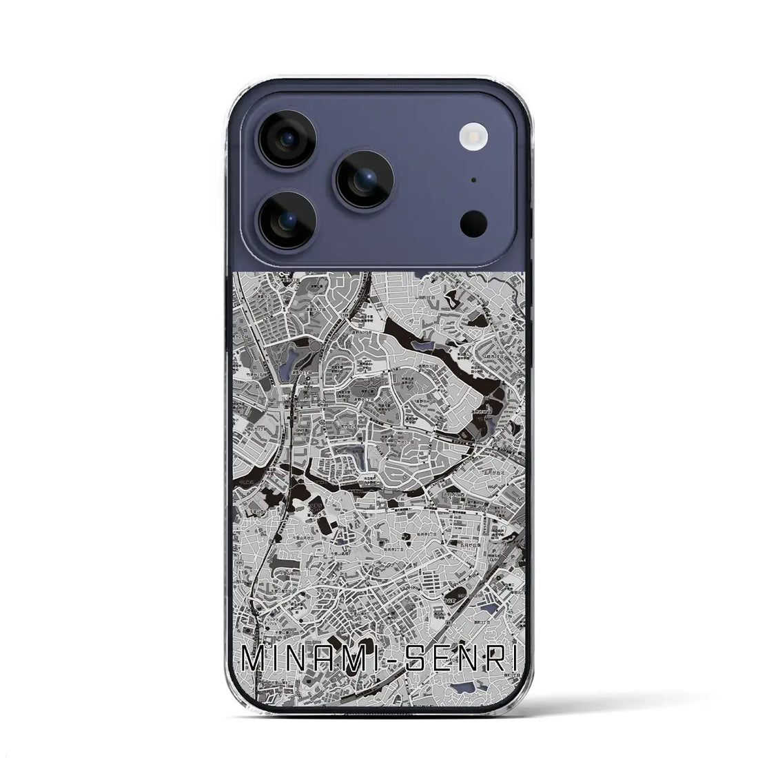 【南千里（大阪府）】地図柄iPhoneケース（クリアタイプ）