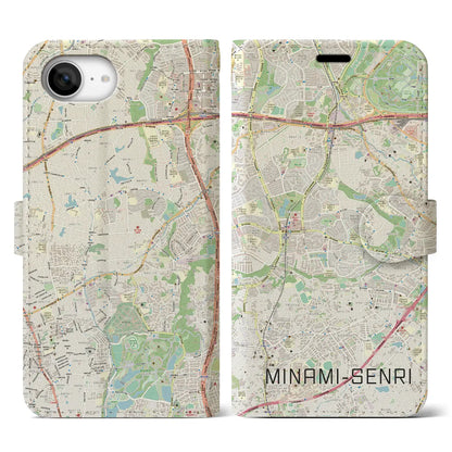 【南千里（大阪府）】地図柄iPhoneケース（手帳タイプ）