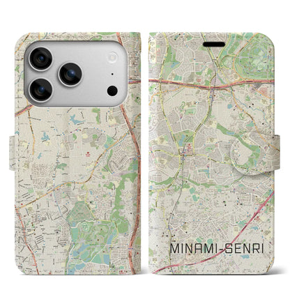 【南千里（大阪府）】地図柄iPhoneケース（手帳タイプ）