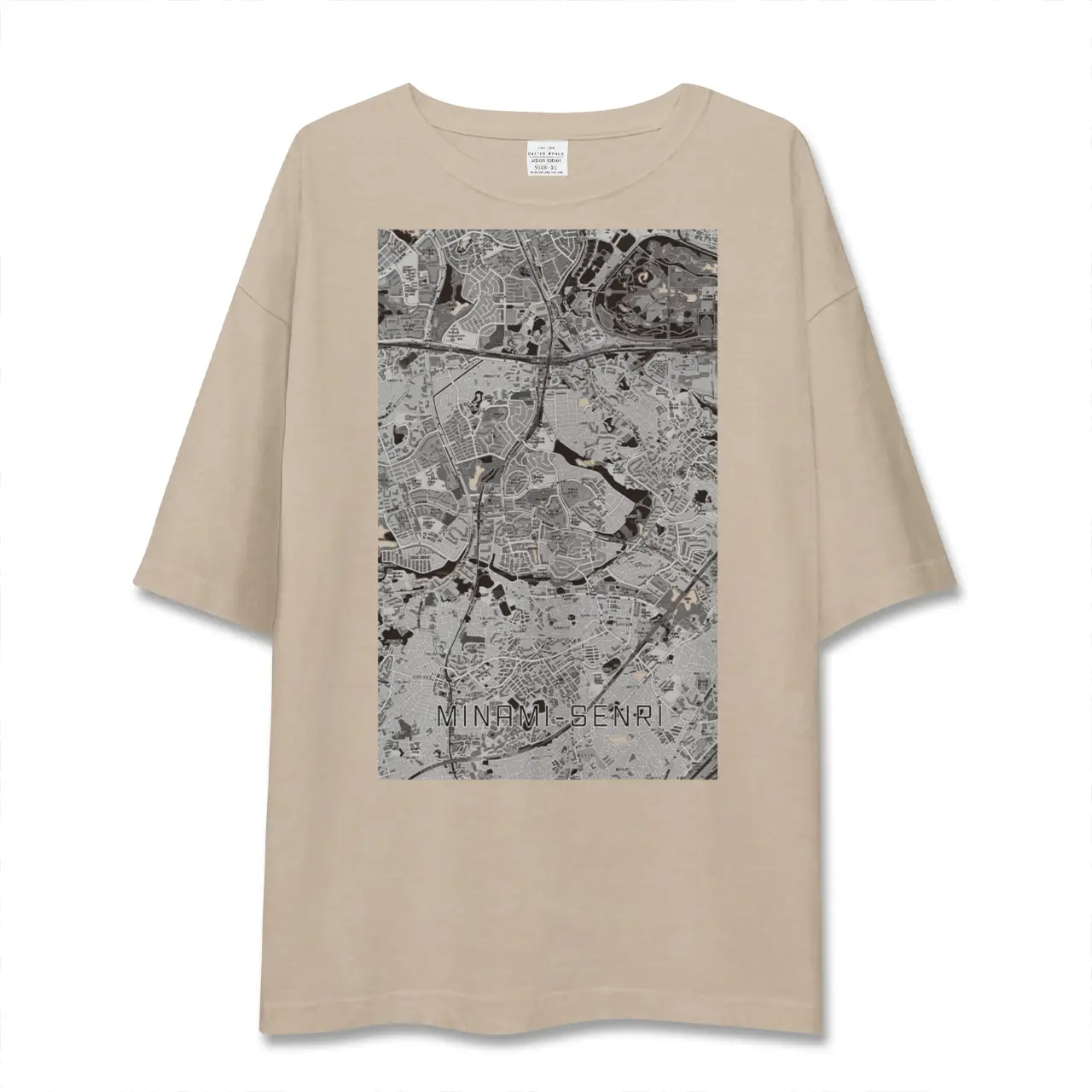 【南千里（大阪府）】地図柄ビッグシルエットTシャツ