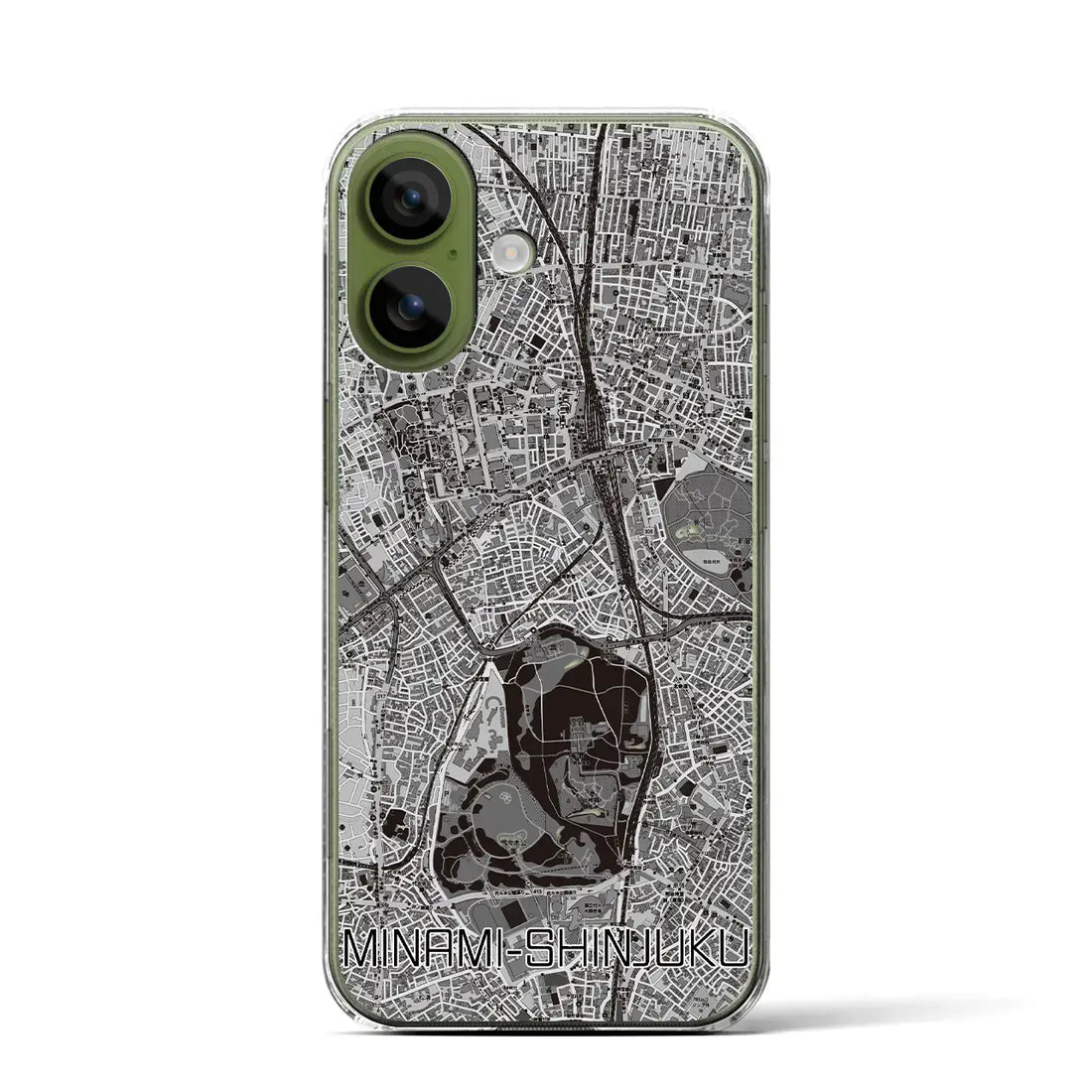 【南新宿(東京都)】地図柄iPhoneケース(クリアタイプ)モノトーン・iPhone 17 Pro Max 用