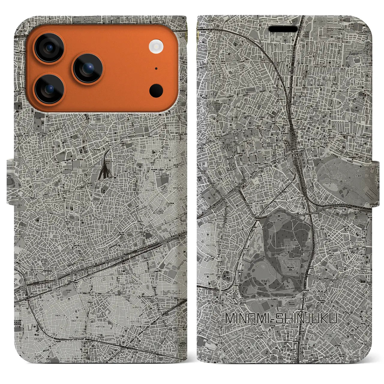 【南新宿（東京都）】地図柄iPhoneケース（手帳タイプ）