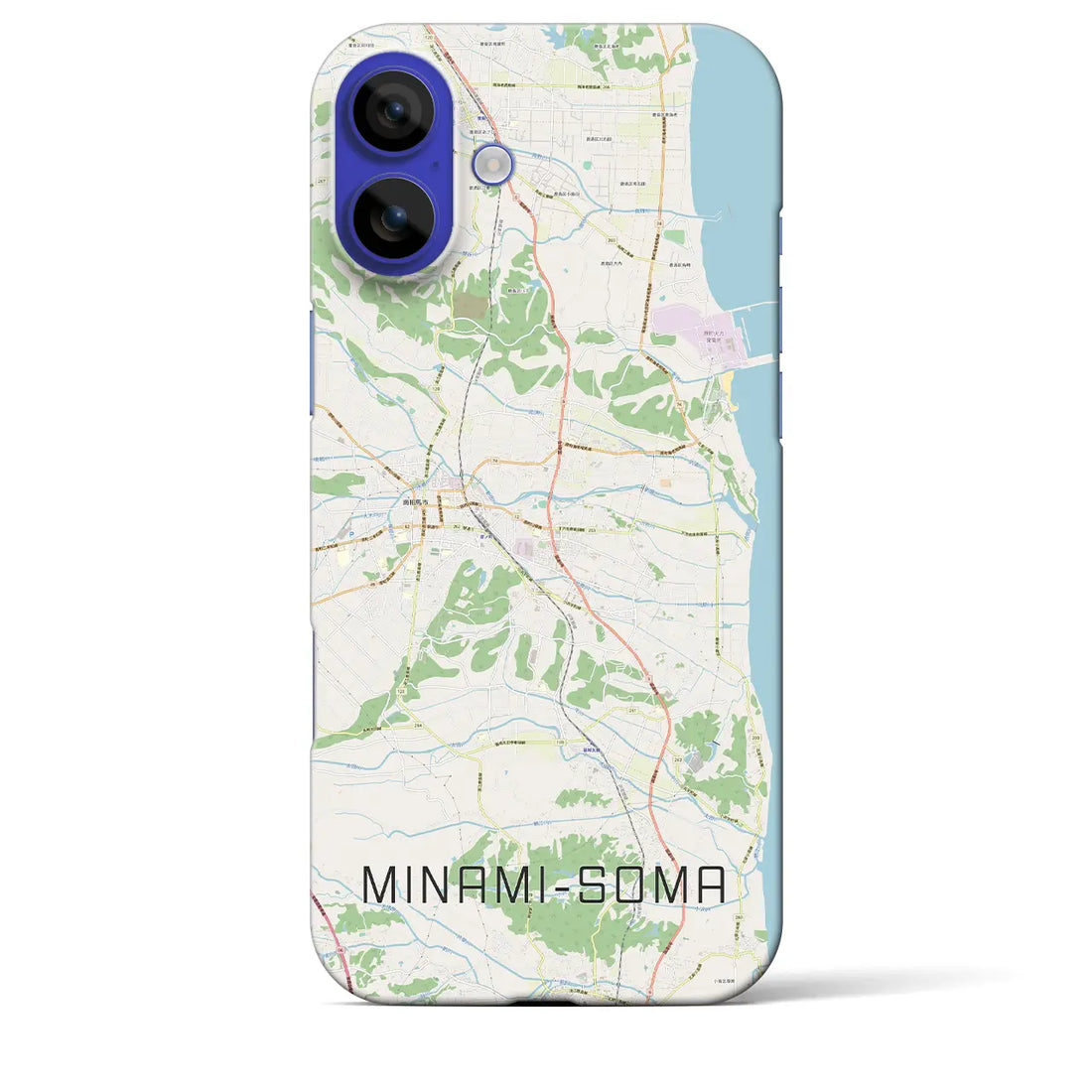 【南相馬(福島県)】地図柄iPhoneケース(バックカバータイプ)ナチュラル・iPhone 16 Pro Max 用