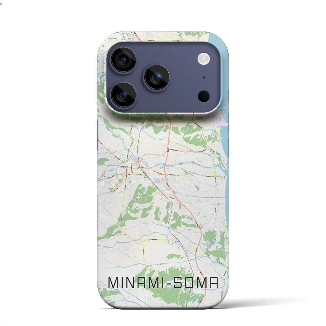 【南相馬（福島県）】地図柄iPhoneケース（バックカバータイプ）ナチュラル・iPhone 17 Pro Max 用