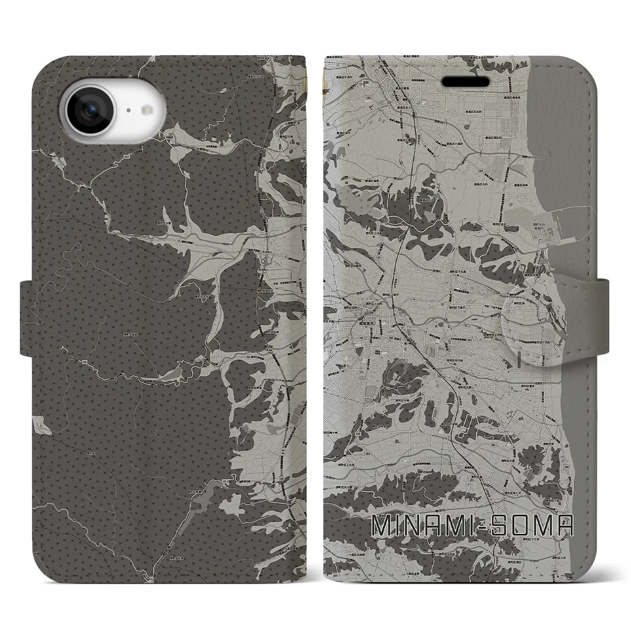 【南相馬（福島県）】地図柄iPhoneケース（手帳タイプ）