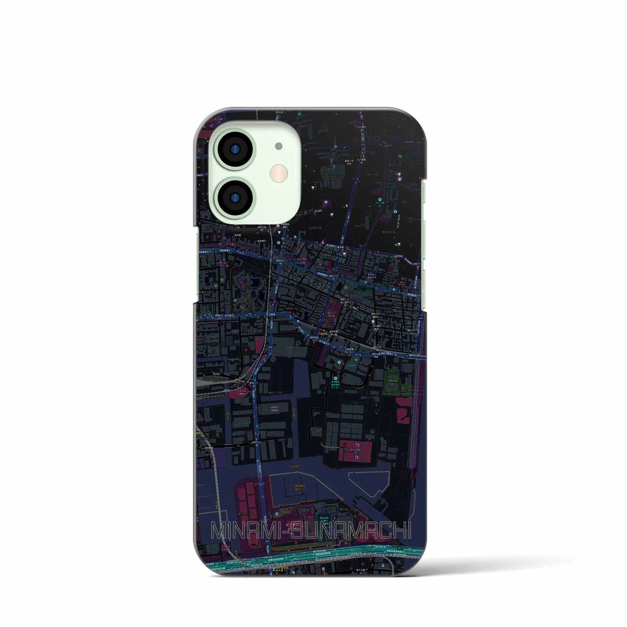 【南砂町（東京都）】地図柄iPhoneケース（バックカバータイプ）