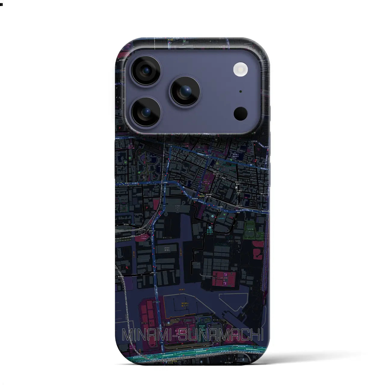 【南砂町（東京都）】地図柄iPhoneケース（バックカバータイプ）