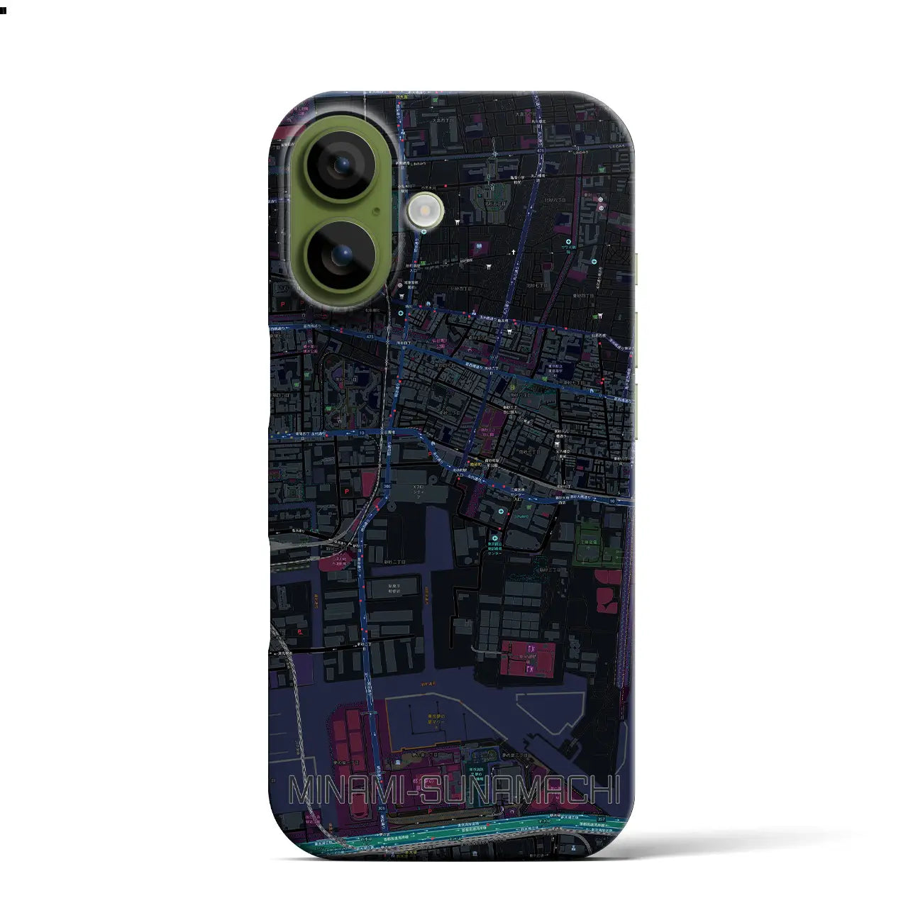 【南砂町（東京都）】地図柄iPhoneケース（バックカバータイプ）