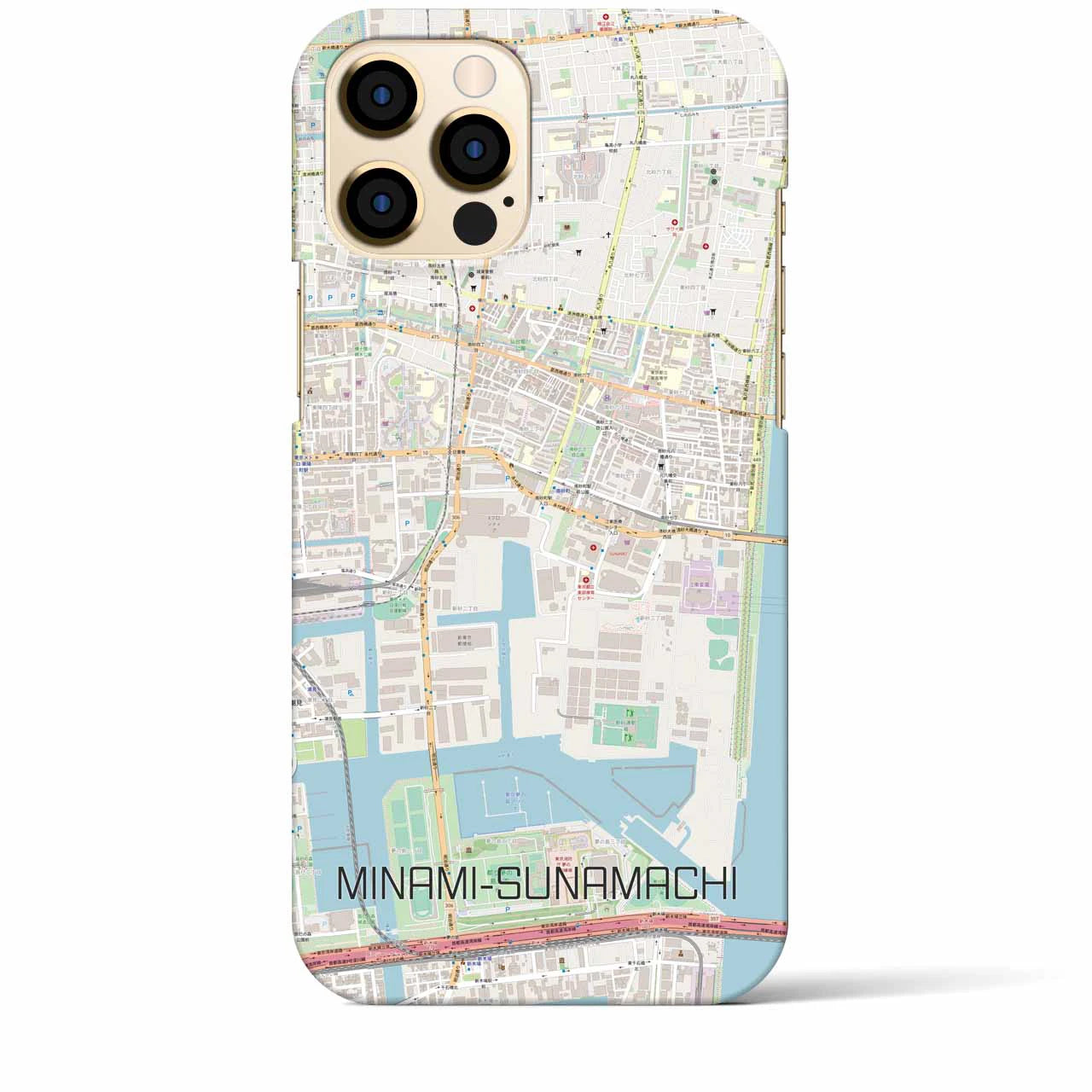 【南砂町（東京都）】地図柄iPhoneケース（バックカバータイプ）