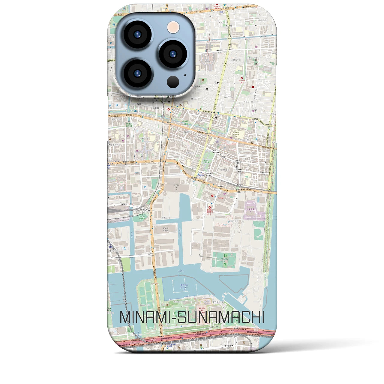 【南砂町（東京都）】地図柄iPhoneケース（バックカバータイプ）