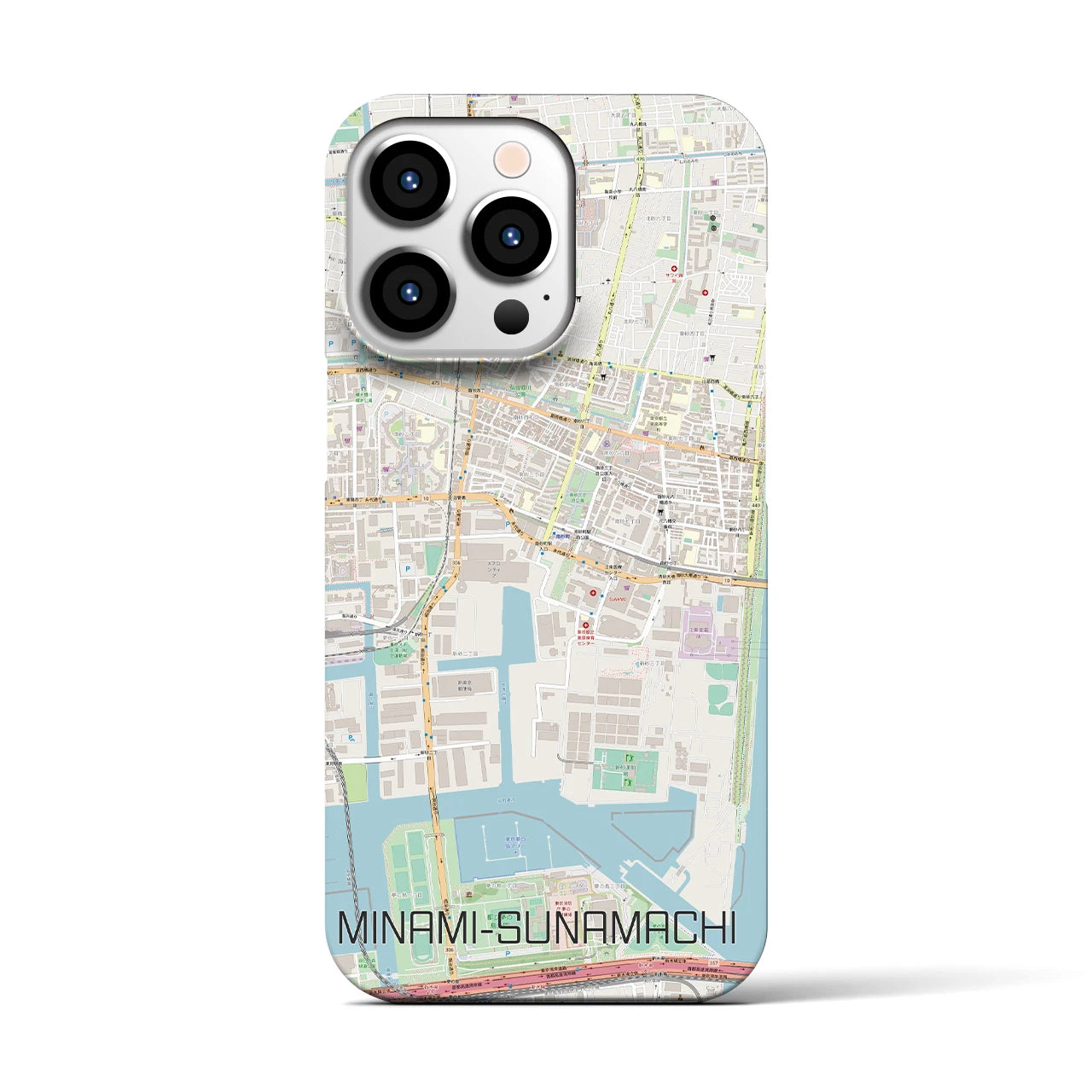 【南砂町（東京都）】地図柄iPhoneケース（バックカバータイプ）