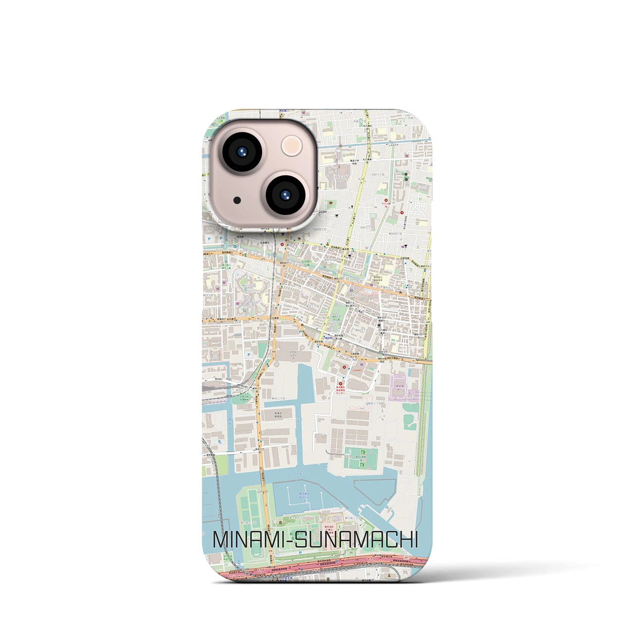 【南砂町（東京都）】地図柄iPhoneケース（バックカバータイプ）