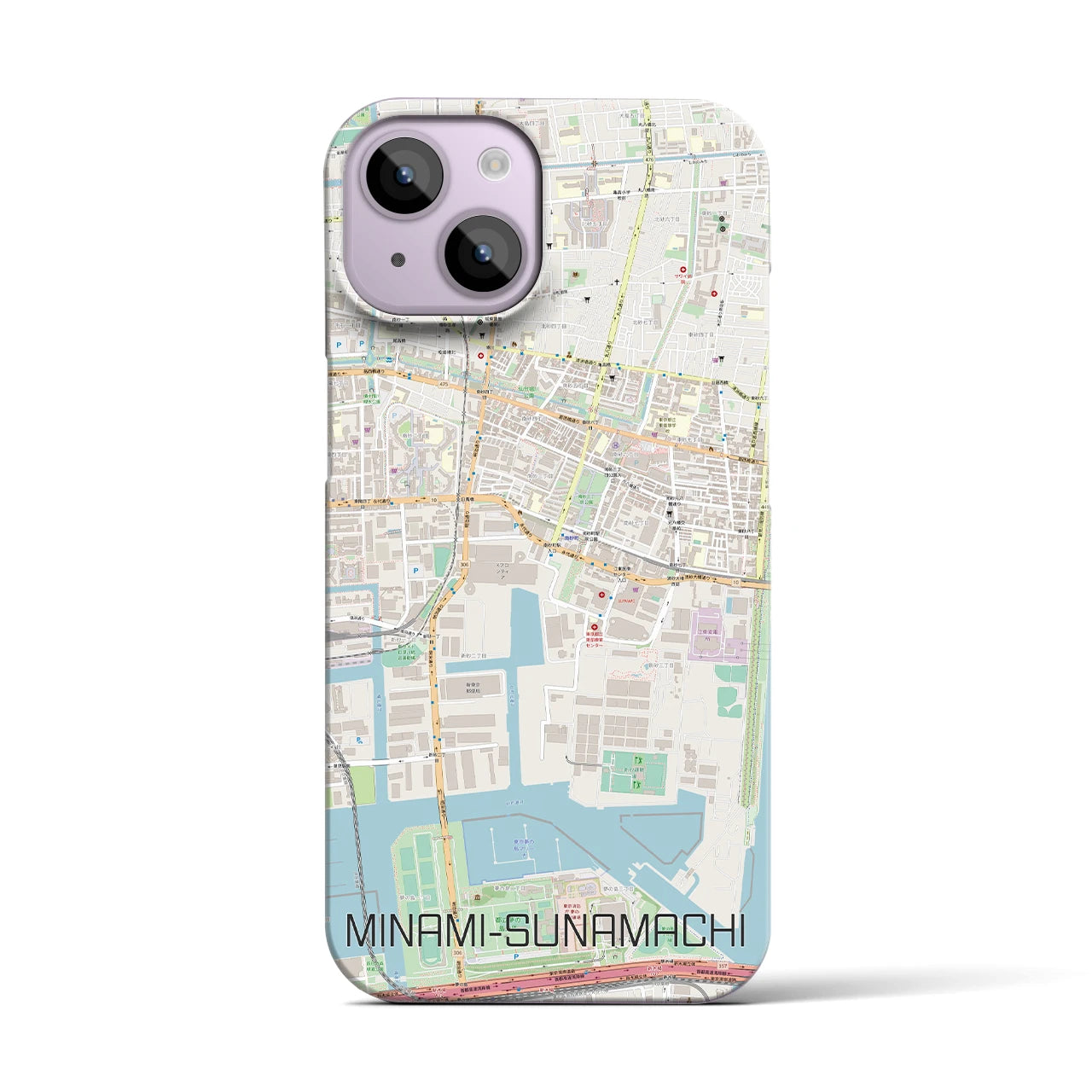 【南砂町（東京都）】地図柄iPhoneケース（バックカバータイプ）