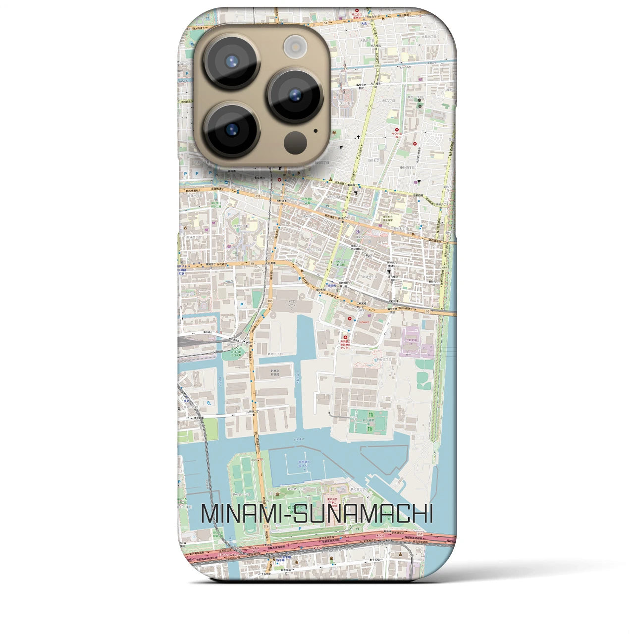 【南砂町（東京都）】地図柄iPhoneケース（バックカバータイプ）