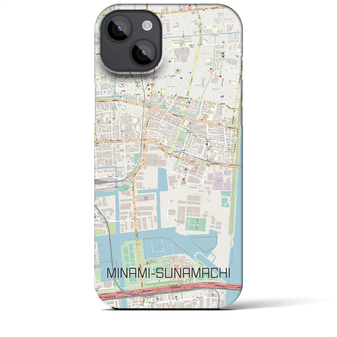 【南砂町（東京都）】地図柄iPhoneケース（バックカバータイプ）