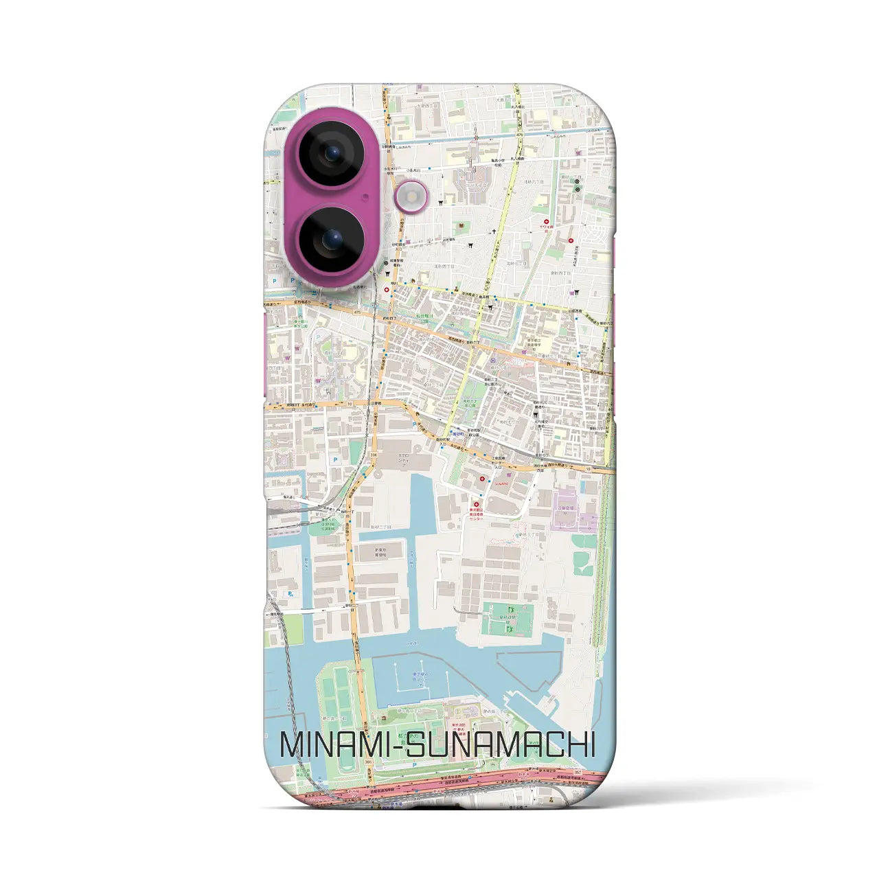 【南砂町（東京都）】地図柄iPhoneケース（バックカバータイプ）