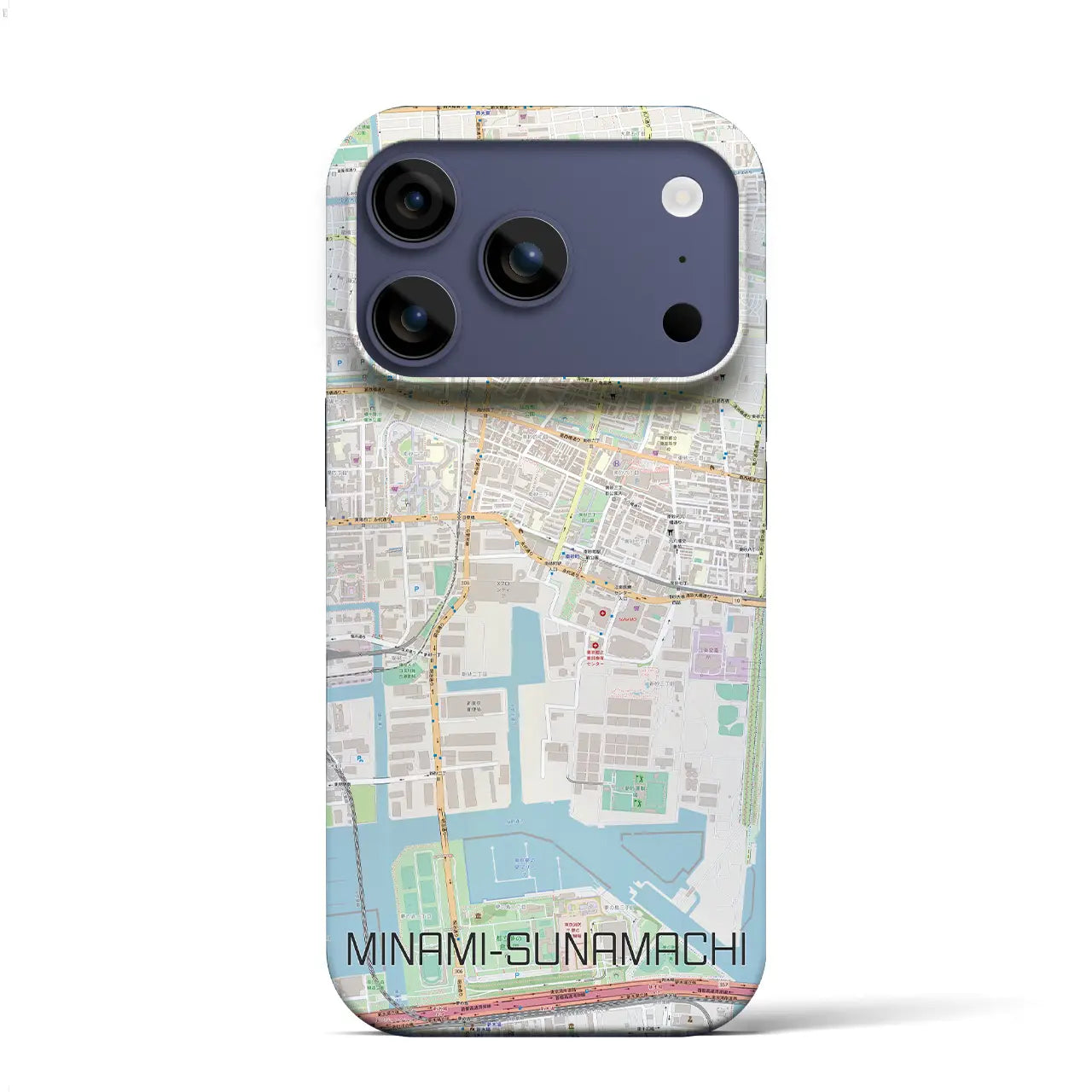 【南砂町（東京都）】地図柄iPhoneケース（バックカバータイプ）