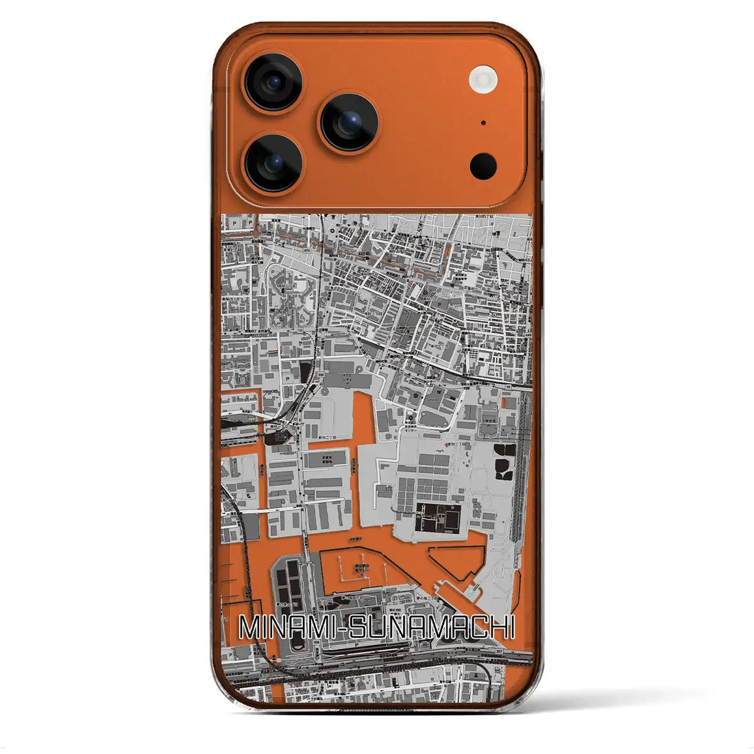 【南砂町（東京都）】地図柄iPhoneケース（クリアタイプ）モノトーン・iPhone 17 Pro Max 用