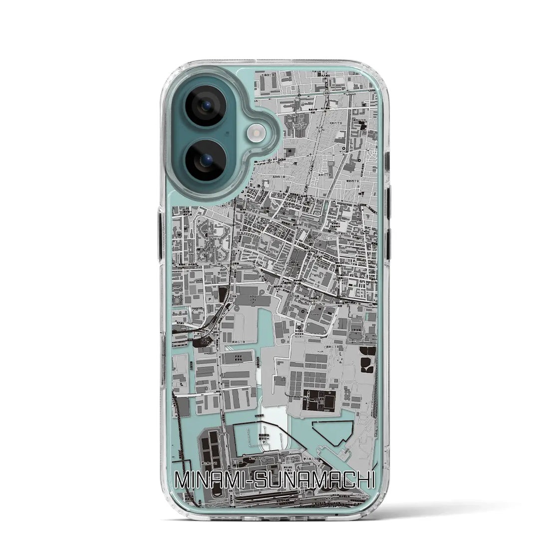 【南砂町(東京都)】地図柄iPhoneケース(MagSafeタイプ)モノトーン・iPhone 16 Pro 用