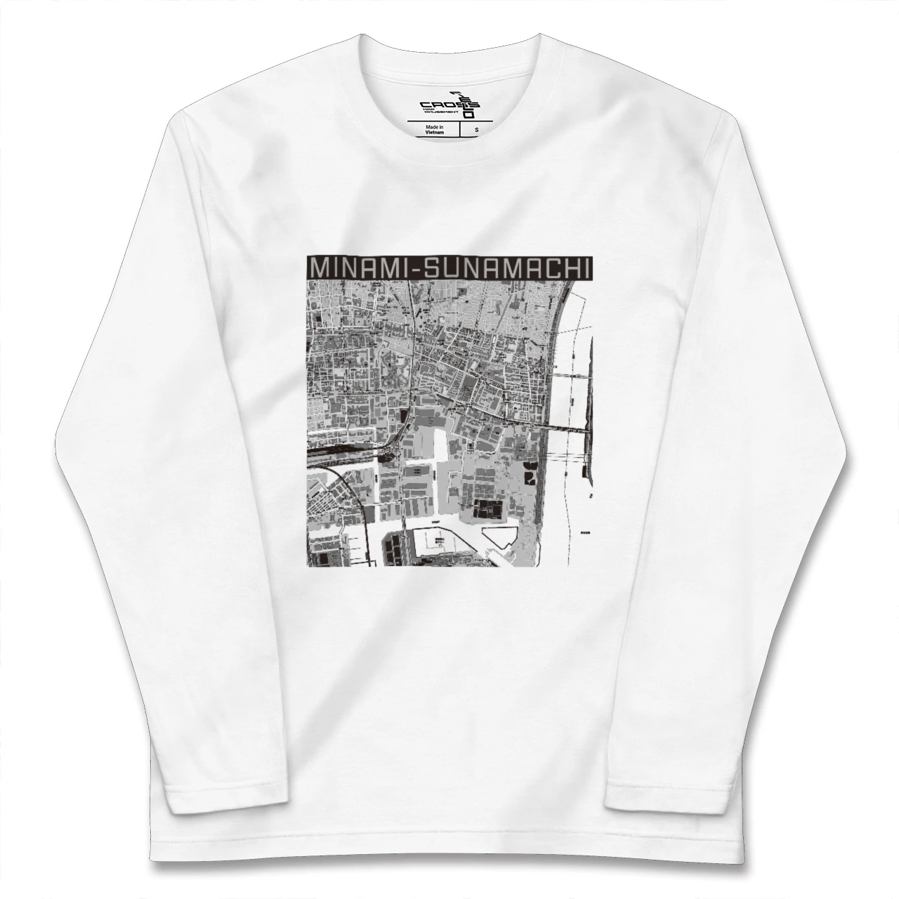 【南砂町（東京都）】地図柄ロングスリーブTシャツ