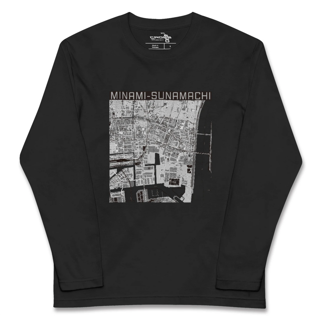 【南砂町（東京都）】地図柄ロングスリーブTシャツ