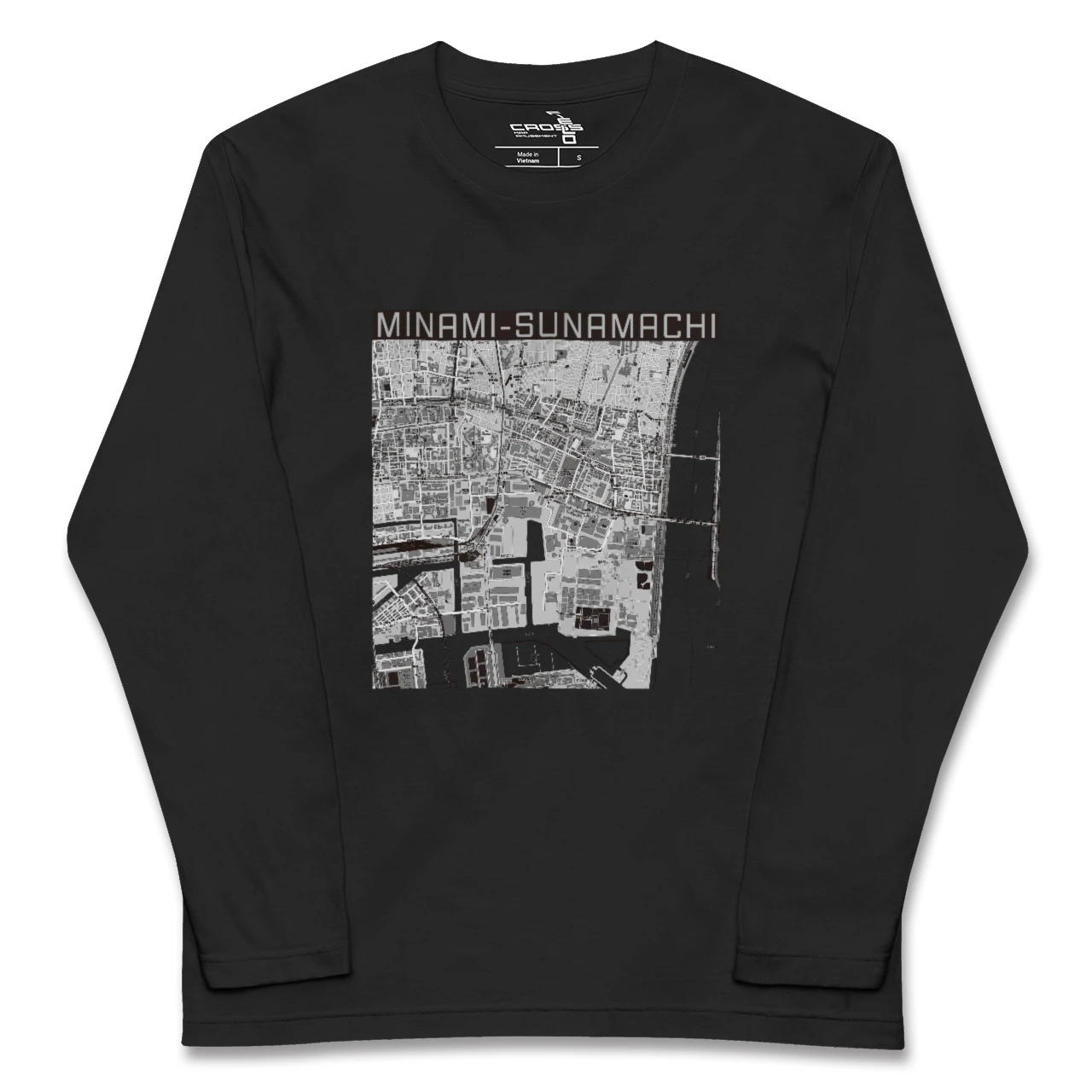【南砂町（東京都）】地図柄ロングスリーブTシャツ