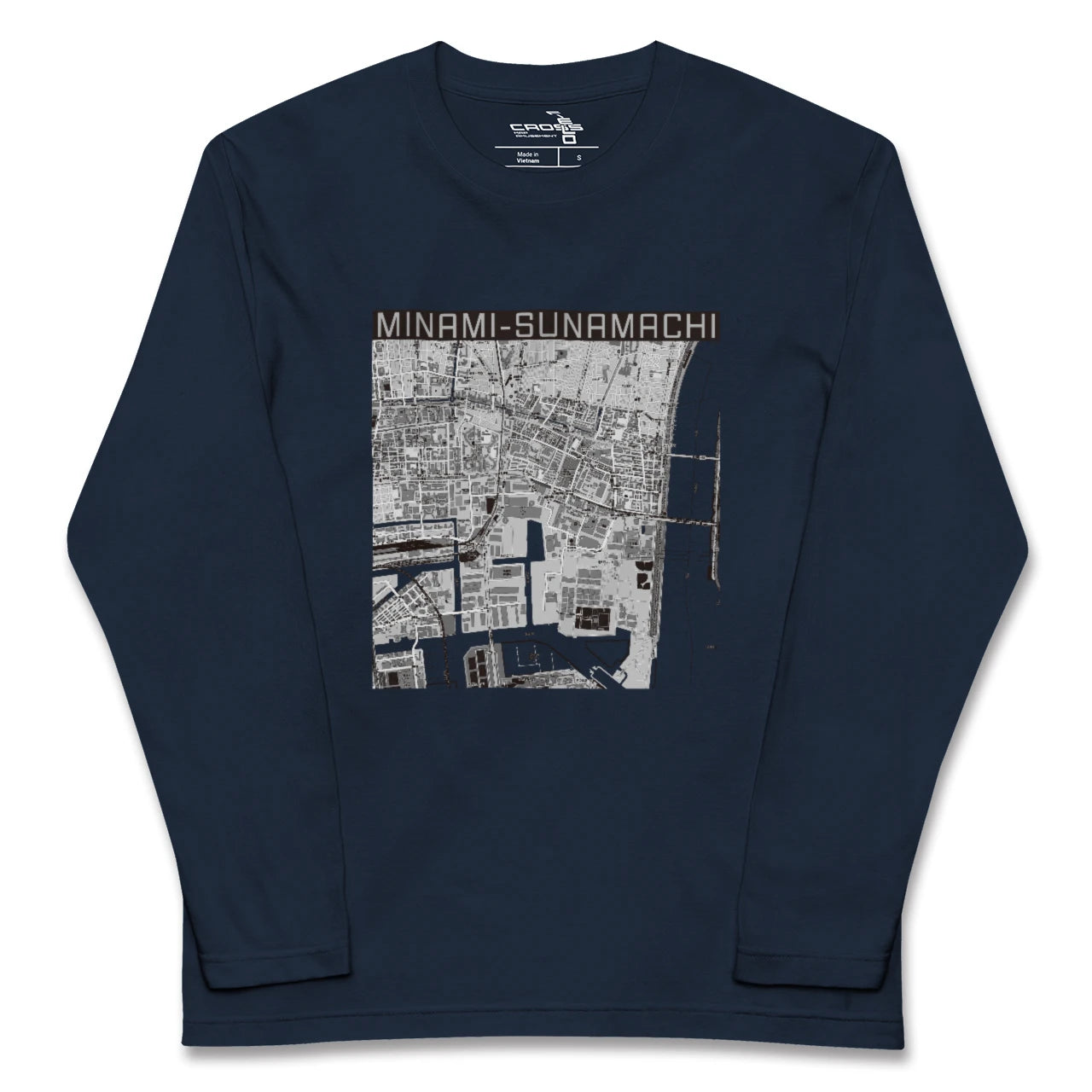 【南砂町（東京都）】地図柄ロングスリーブTシャツ