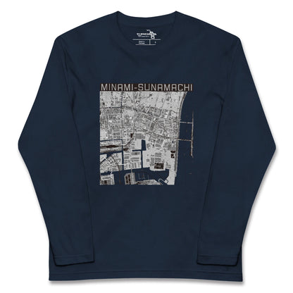 【南砂町（東京都）】地図柄ロングスリーブTシャツ