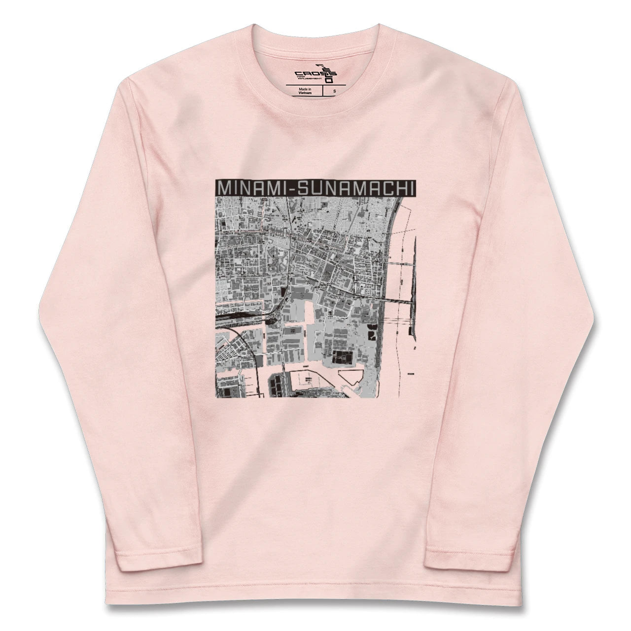 【南砂町（東京都）】地図柄ロングスリーブTシャツ