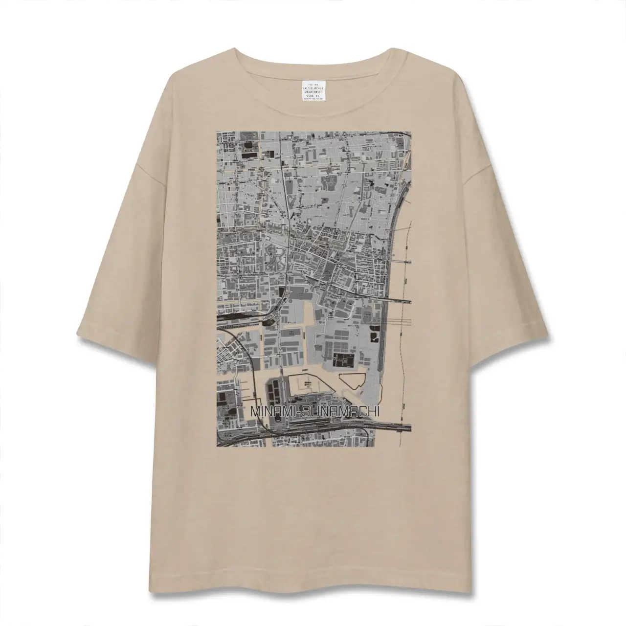【南砂町（東京都）】地図柄ビッグシルエットTシャツ