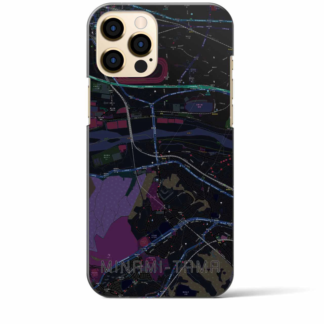 【南多摩（東京都）】地図柄iPhoneケース（バックカバータイプ）