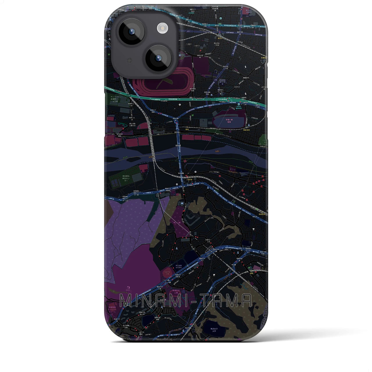 【南多摩（東京都）】地図柄iPhoneケース（バックカバータイプ）