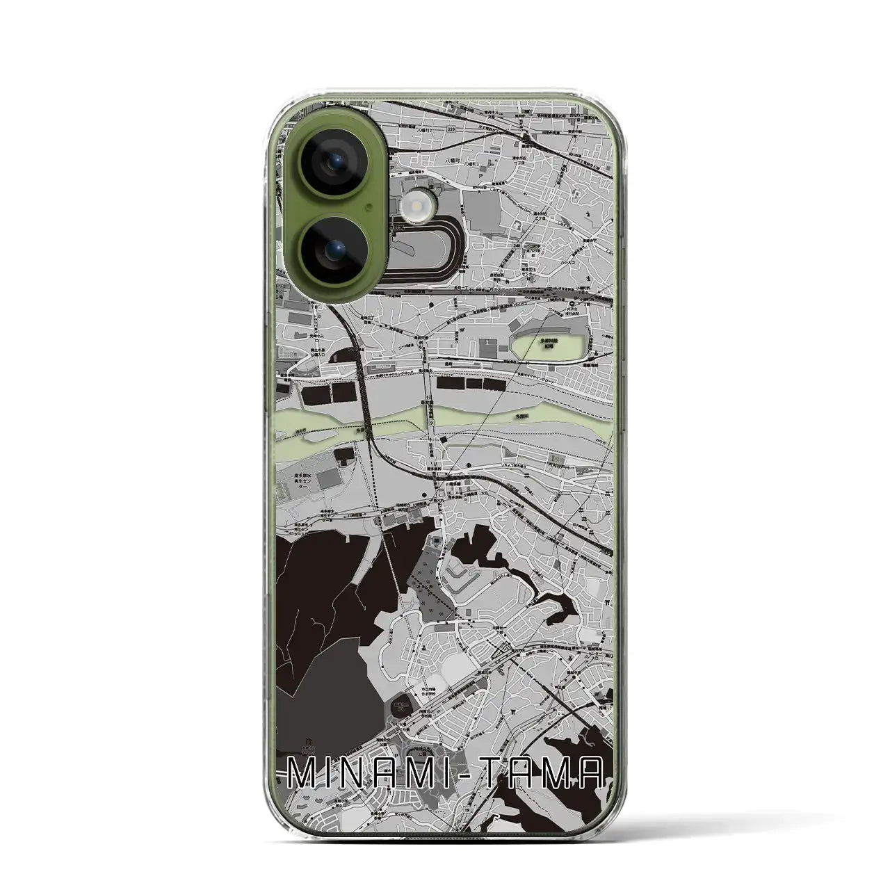 【南多摩（東京都）】地図柄iPhoneケース（クリアタイプ）