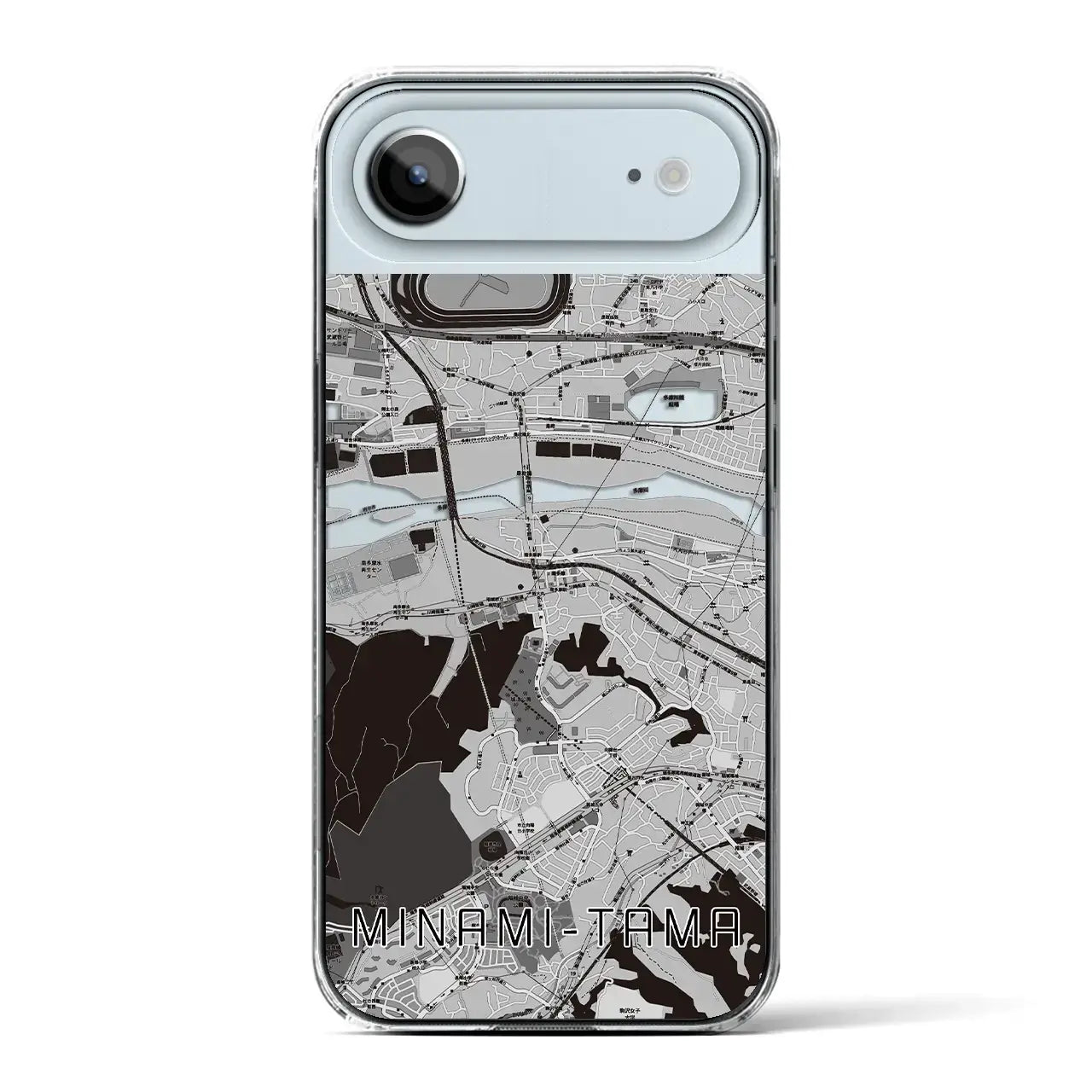 【南多摩（東京都）】地図柄iPhoneケース（クリアタイプ）モノトーン・iPhone 17 Pro Max 用