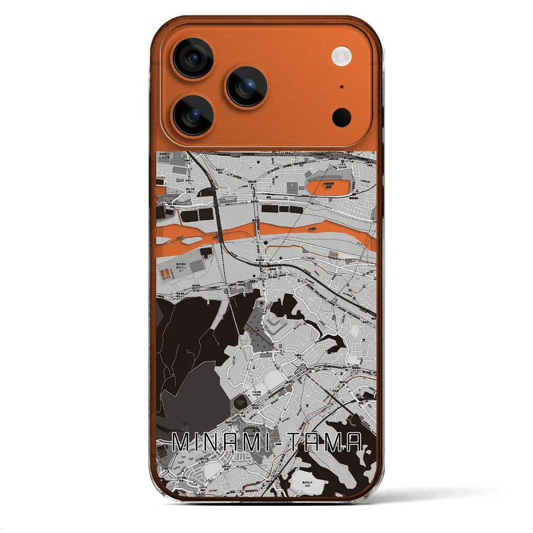 【南多摩（東京都）】地図柄iPhoneケース（クリアタイプ）