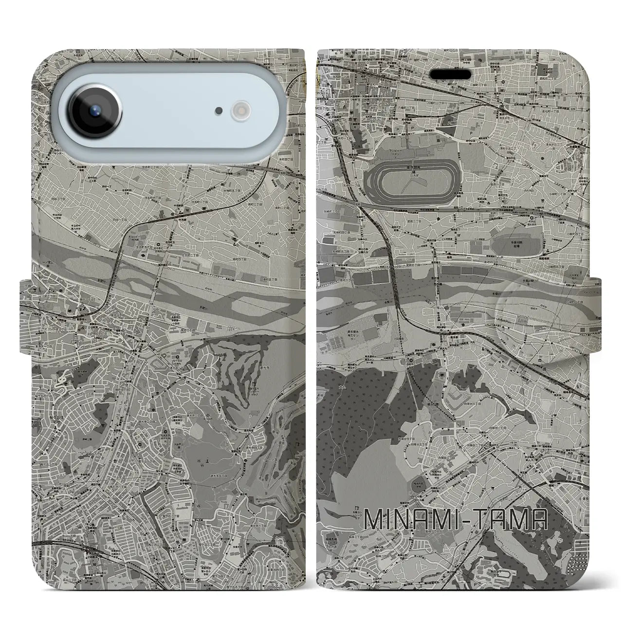 【南多摩（東京都）】地図柄iPhoneケース（手帳タイプ）