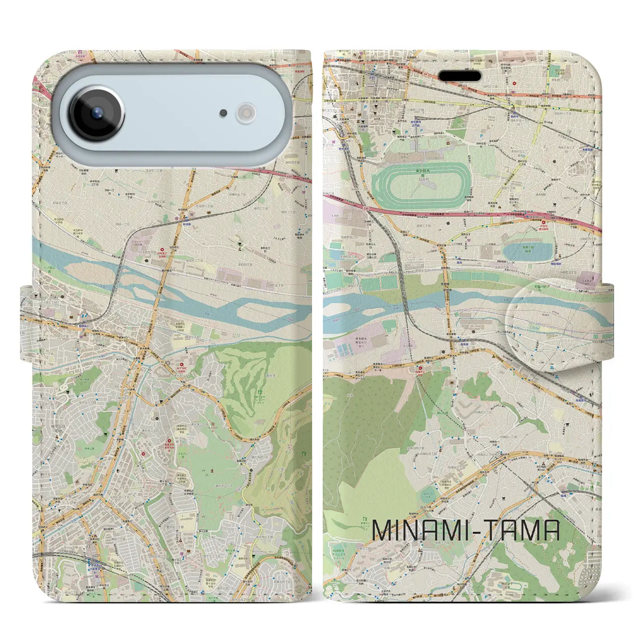 【南多摩（東京都）】地図柄iPhoneケース（手帳タイプ）
