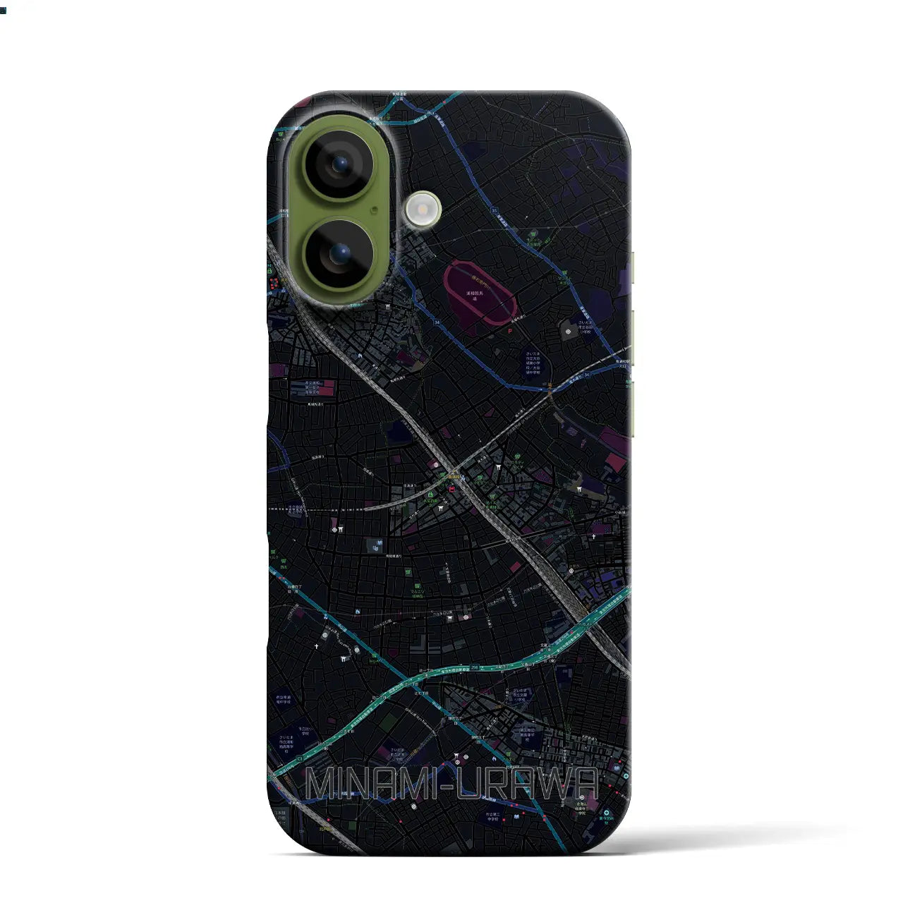 【南浦和（埼玉県）】地図柄iPhoneケース（バックカバータイプ）