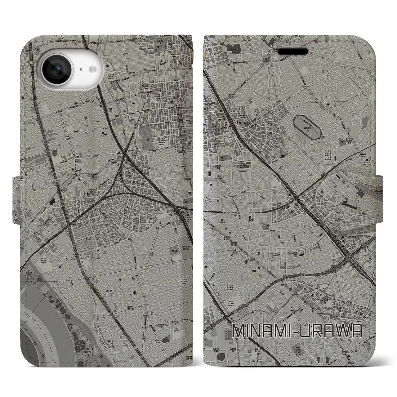 【南浦和（埼玉県）】地図柄iPhoneケース（手帳タイプ）