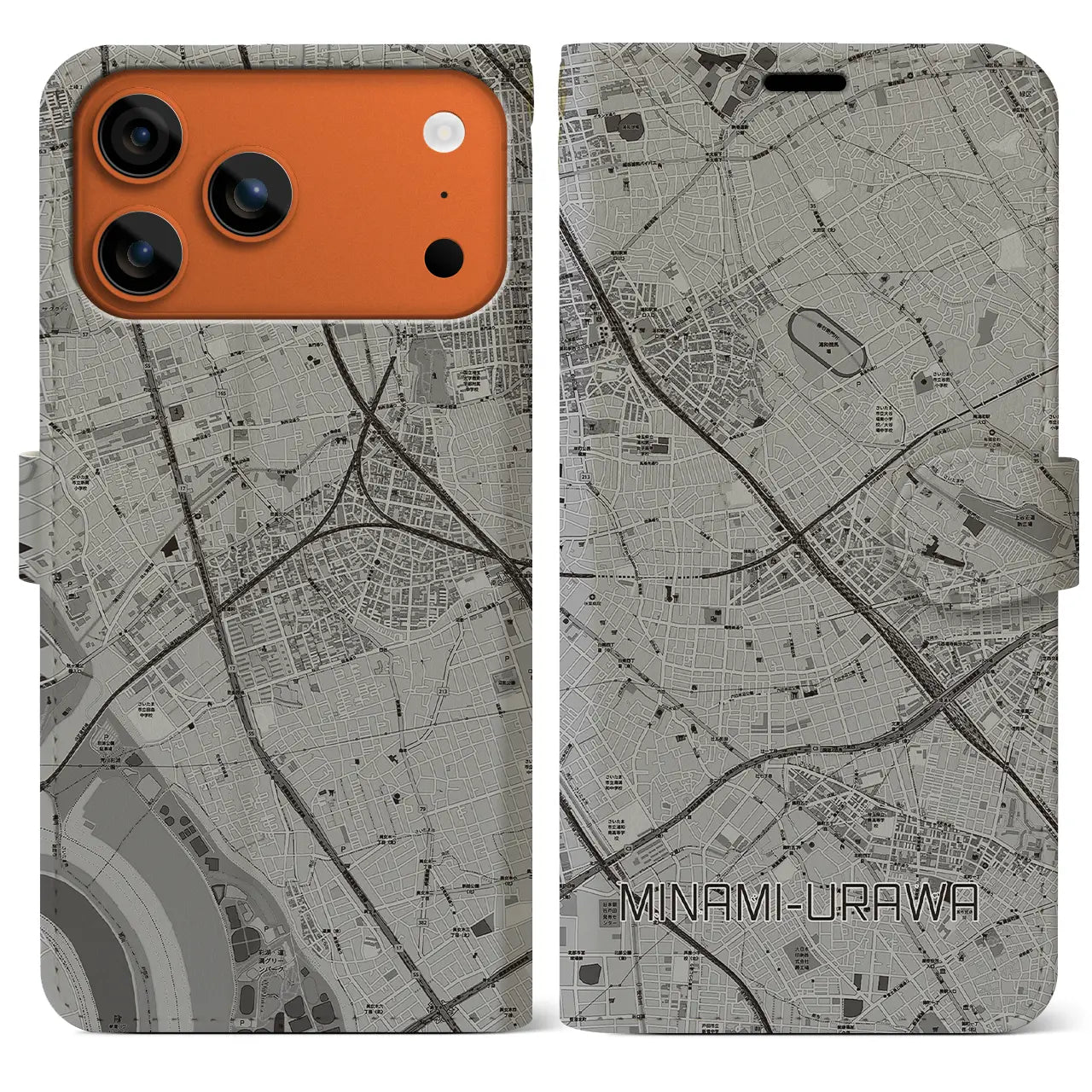 【南浦和（埼玉県）】地図柄iPhoneケース（手帳タイプ）