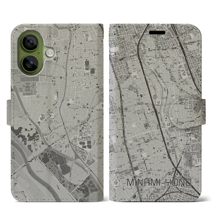 【南与野（埼玉県）】地図柄iPhoneケース（手帳タイプ）