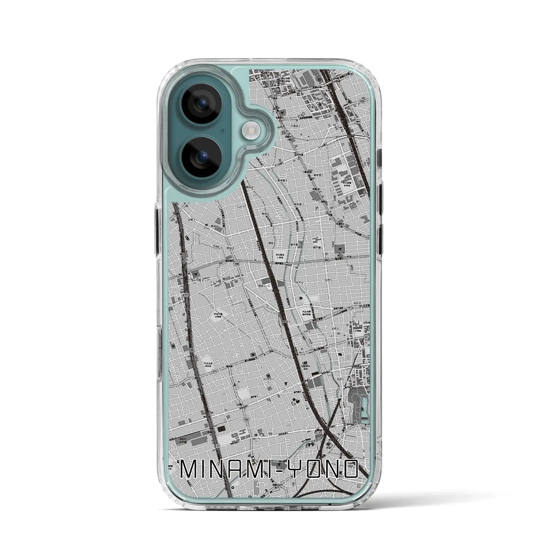 【南与野（埼玉県）】地図柄iPhoneケース（MagSafeタイプ）モノトーン・iPhone 16 Pro 用