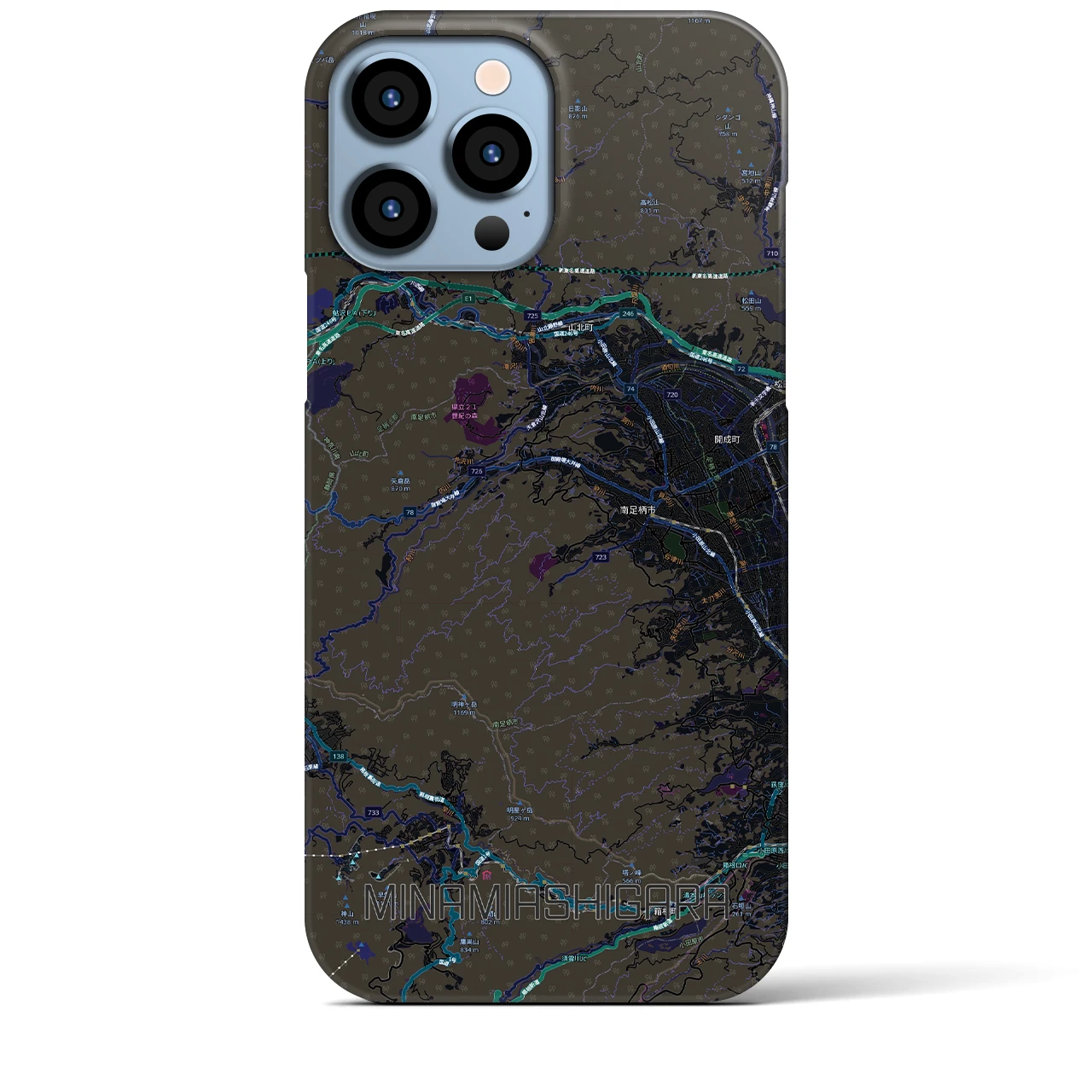 【南足柄（神奈川県）】地図柄iPhoneケース（バックカバータイプ）