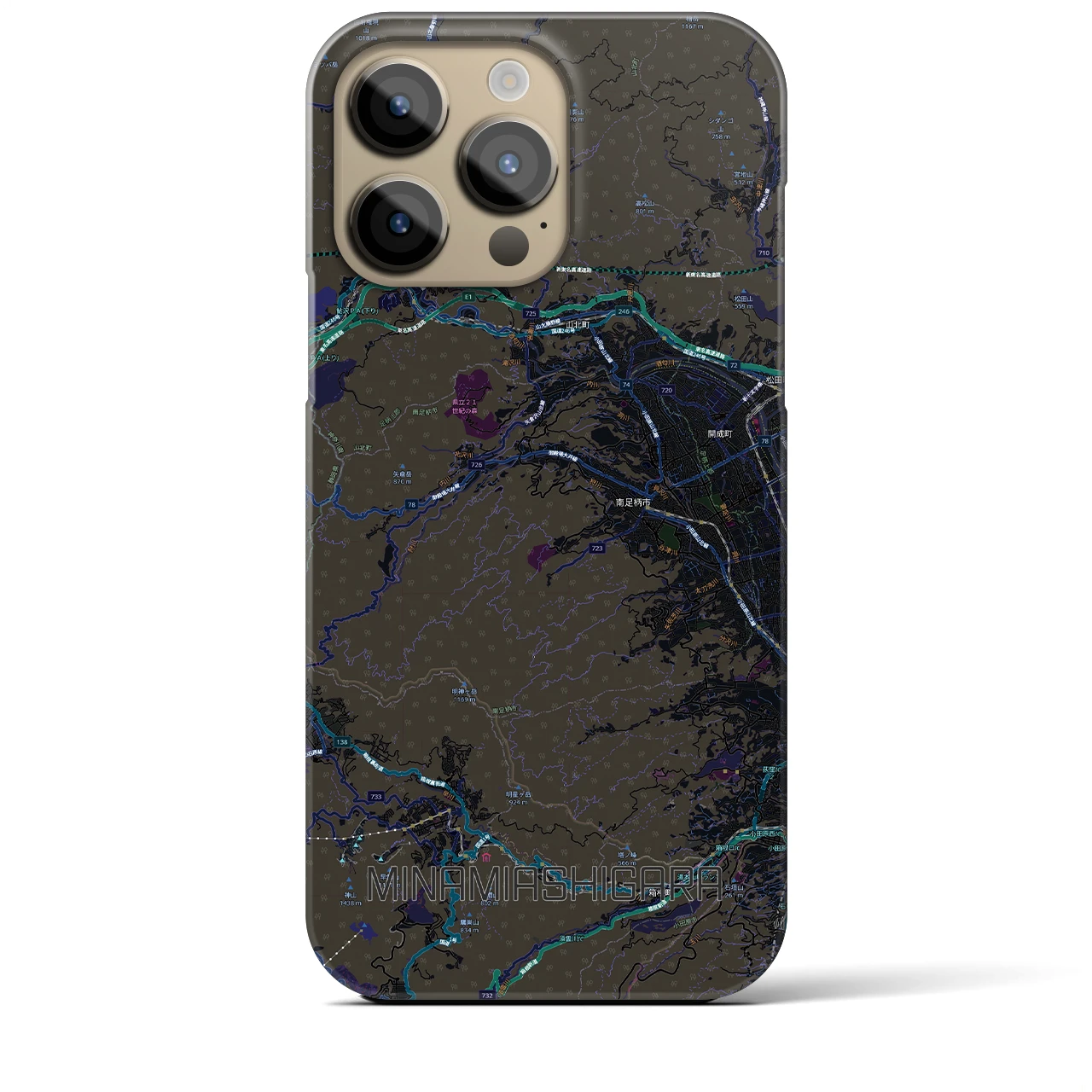 【南足柄（神奈川県）】地図柄iPhoneケース（バックカバータイプ）