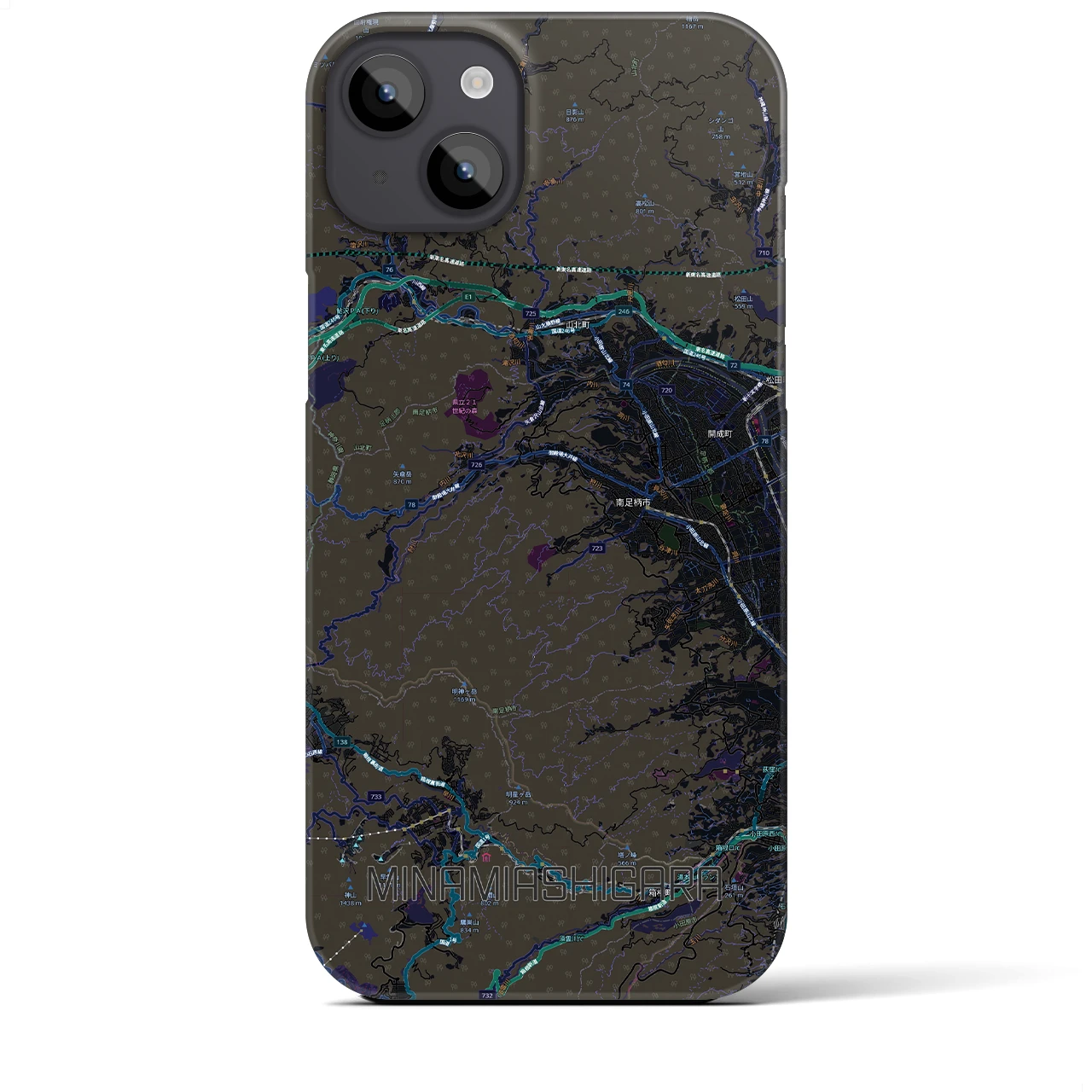 【南足柄（神奈川県）】地図柄iPhoneケース（バックカバータイプ）