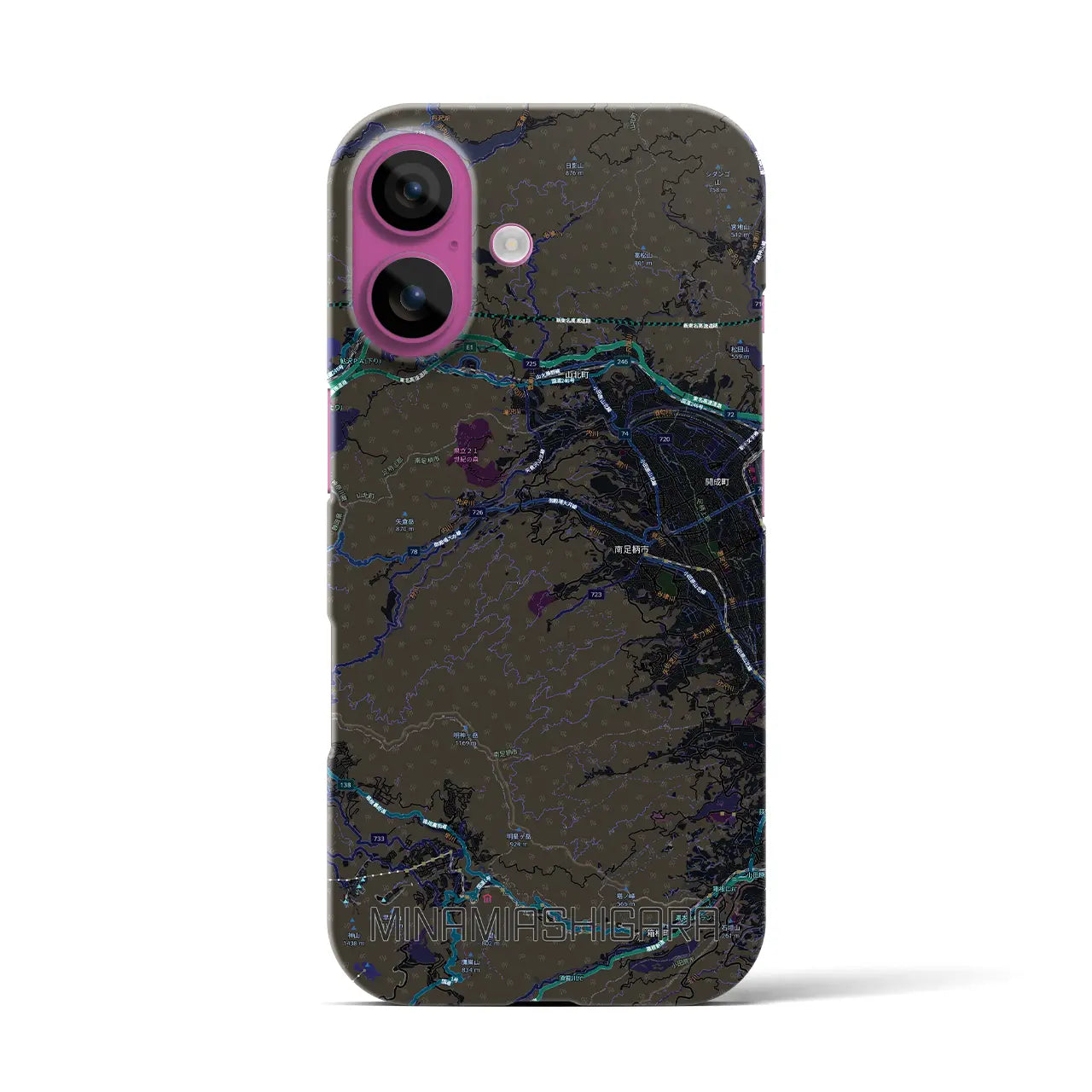 【南足柄（神奈川県）】地図柄iPhoneケース（バックカバータイプ）
