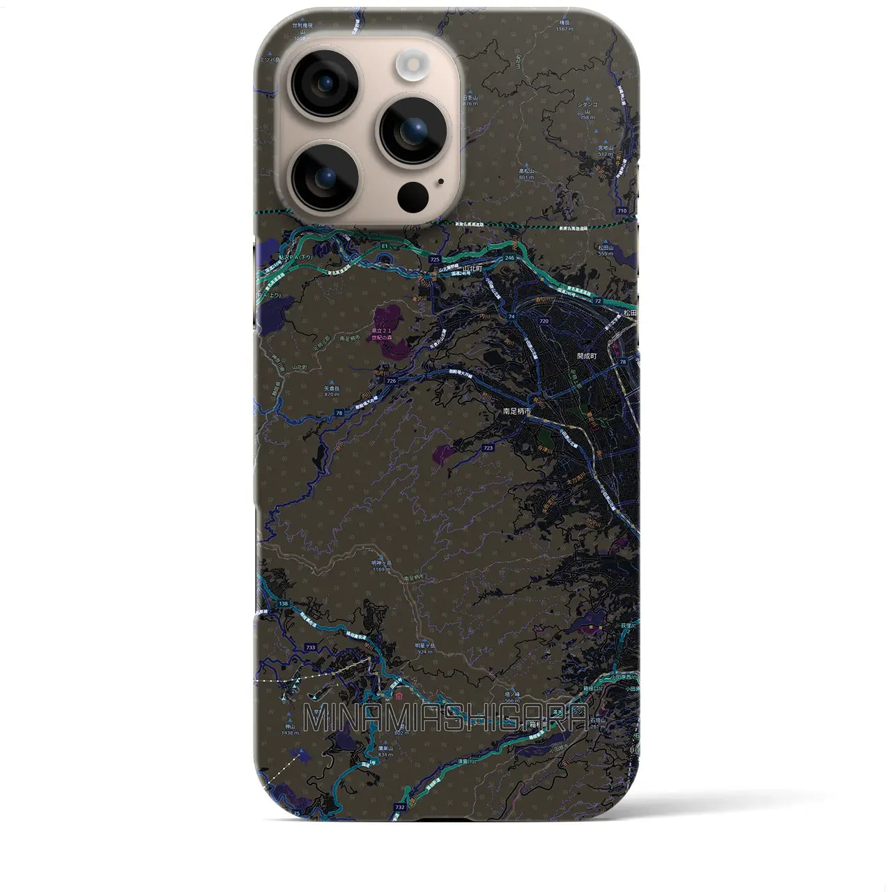 【南足柄（神奈川県）】地図柄iPhoneケース（バックカバータイプ）